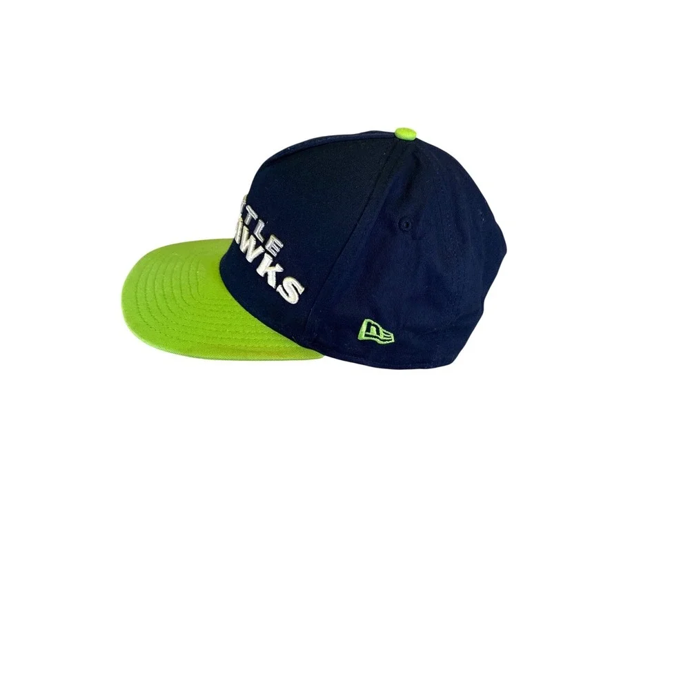 New Era 9FIFTY Seattle Seahawks Snapback Hat Navy Blue Green NFL Cap OSFM